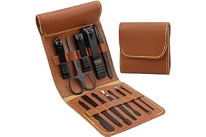 LARFRAECY 12 Pcs Nail Clippers Kit Manicure kit Professional Stainless Steel Nail Care Tools,Nail Scissors Nail Clippers Manicure Tools Folded pocket Nail Clipper Set(Blue)