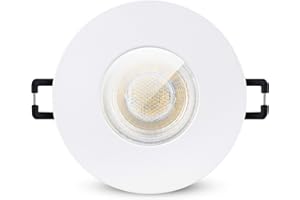 ‎LINOVUM linovum ISAWO weiße Bad LED Einbauleuchte Wasserschutz IP65 - inkl. LED GU10 6W neutralweiß 230 Volt - Badeinbaustrahler rund