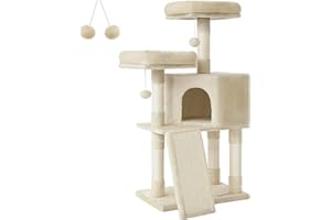 FEANDREA Árbol de Gatos, Torre para Gatos, 115 cm, Beige PCT141M01