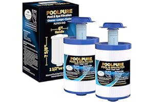 POOLPURE 2 Stück Spa Filter mit Medikamentenbehälter, Whirlpool Filterkartuschen Ersatz für Unicel 6CH-940, Pleatco PWW50P3, PWW50-P3, Filbur FC-0359, Waterway Plastics 817-0050, Jacuzzi Filter