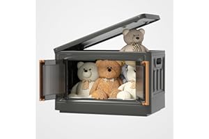 HAIXIN Contenitori Plastica con Coperchio, 32L Scatole per Armadio, Contenitori per Armadio salvaspazio, pieghevole con Ruote, per riporre vestiti utensili da cucina giocattoli libri Set Da 1 Pezzo