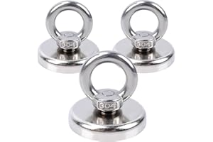 OCEUMAOA Calamita Potente Magnete da Pesca 90kg Forte Calamite Potenti Neodimio Super Magneti Fishing con Anelli,per Industria e Scienza 48mm 3Pezzi
