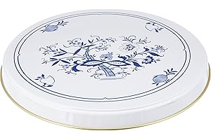 Axentia Pokrywa płyty grzewczej, 4-częściowa, pokrywa na płyty grzewcze, 2 x 16 cm i 2 x 20 cm, pokrywa z klasycznym wzorem cebuli, metal, biały/niebieski