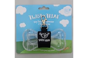 Tatty Head Dog Treat Dispenser And Recall Training Aid - Easy To Use Dog Treat Holder - Just Shake to Recall - Clip To Lead or In-Pocket, Ideal For Walks, Suits Both Dogs and Puppy - Clear