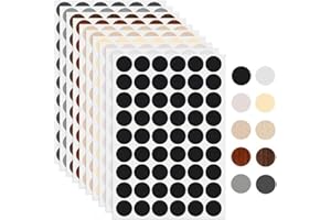 GRANVOO 540 Pezzi Tappi Coprivite Adesivi, 10 Fogli Tappo del Foro Vite Adesivi, Viti Adesive per Mobili Autoadesiva, Copriforo Vite Copre Adesivi 21 mm per Mobili, Armadi, Pareti