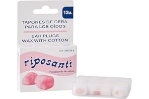 QUERALTO Tapones de cera para oídos, tapones auditivos Riposanti. Estuche 12u