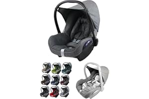 BAMBINIWELT BY RAFAEL K. BAMBINIWELT Bezug Ersatzbezug kompatibel mit Maxi-Cosi CabrioFix für Babyschale 6-tlg Komplett-Set (meliert grau-dunkelgrau)