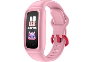 BIGGERFIVE Vigor 2 Orologio Fitness Tracker Bambino Bambina con Contapassi, Cardiofrequenzimetro, Monitor del sonno, Impermeabile IP68 Orologio Digitale Smartwatch per Bambini 5-12 Anni, Rosa