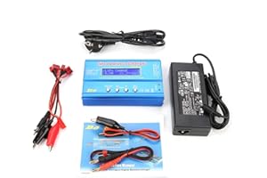 Jadeshay Chargeur d'équilibre, 80 W Chargeur Lipo Déchargeur d'équilibre pour LLiPo NiMH RC Batterie, avec écran LCD (prise européenne)