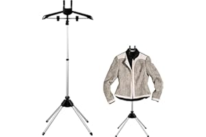 RHAIQBVC Steamer Stand, Folding Telescopic Clothes Steamer Holder, Height Adjustable Steamer Stand For Clothes,Handheld Garment Steamer Rack Clothes Hanger for Home Steam Ironing Shirts Clothes (Black)