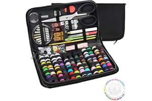 AOT 172Pcs Premium Sewing Supplies with Needles,Assorted Thread,Thimble,Scissors Portable Travel Sewing Set for DIY/Emergency/Beginner