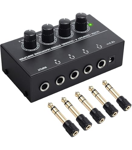 Hoofdtelefoonversterker 8-kanaals Stereo Hoofdtelefoonversterker Audioversterker met Voedingsadapter DC 12V 6.35mm kopen vanaf een prijs van 32