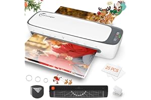 BUYOUNGER Laminiergerät, Laminiergerät A3 A4 Mit 25Pcs Laminierfolien, 9-in-1 Laminiergerät A3 A4 A5 A6, Laminator Mit papierschneider Eckenabrunder, Laminiermaschinen Für Fotos Für Den Heimgebrauch Büro Schule