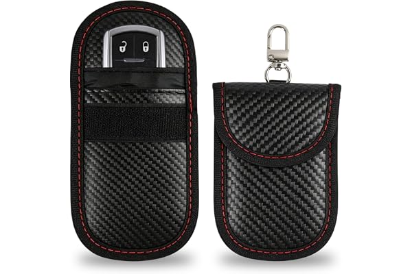 Aelxveba 2 styck RFID Blocker Hållare För Bilnycklar, Skyddshöljes RFID Blocker Nyckeletui, Signalblockeringsficka Avskärmning Nyckelfodral, Keyless Go Skydd Bilnyckel Nyckelfodral