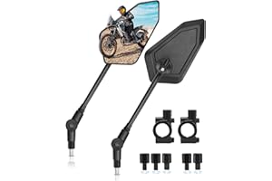 SUPAREE Retrovisores Moto Universal Retrovisor Moto Homologado Par de Espejos Plegables Moto Trail Giratorio de 360°con E-mark M10/M8 para Motocicleta Street Bike Scooter Cruiser ATV