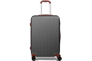 FOSANI Revel Suitcase Medium Size Hard Shell | 3 Digit Combination Lock | Lightweight | 4 Dual Spinner Wheels | Medium 24" Hold Check in Luggage | Aluminium Alloy Telescopic Handle | (Grey, Medium 24'')