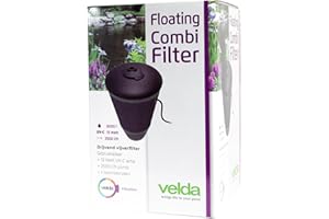 Velda Combi Filtro Galleggiante 2500 - Pompa d'Acqua in Acciaio Inossidabile, Montato in Superficie, Elettrico con Cavo, 2.9g, 5000L, UV-C