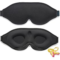 Maschera Per Dormire 3D Sagomata – Morbida E Traspirante Con Cinturino Regolabile, Per Viaggi E Relax (Grigio Stelle)