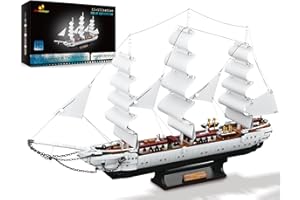 JMBricklayer 40104 Ensemble de Blocs de Construction de Bateau Pirate, Blocs de Construction à Pince pour voilier Cygne Blanc, modèle de Jouet de Bateau Pirate pour Adultes et Adolescents