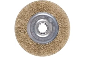 VETRINEIN RETE Vetrineinrete® Spazzola a disco per trapano setole filo in ferro ondulati ottonati con gambo 125 150 mm (125 mm) A11