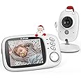 BOIFUN Baby Monitor, Videocamera schermo da 3.2 '' 750mAh Supporto batteria ricaricabile VOX Visione notturna e di temperatur