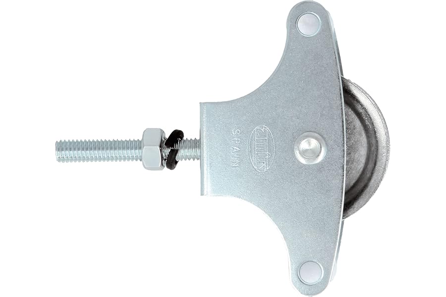 Amig - Polea para Tendedero de Ropa de Acero - Roldana Metálica 39 mm - Incluye Tornillo de Sujeción y Guías - Uso Exterior