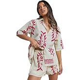 Leriya Fashion Women's Rayon Co-ord Set Stylish | Summer Pajama Set for Women & Girl for Beach & Holiday Look | Night Suit| S