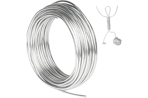 Tenn Well Basteldrah 3mm, 15M Dicker Draht Biegsamer Aluminiumdraht zum Basteln Schmuckherstellung Bindedraht Modellierdraht DIY-Skulpturen, Bonsai-Bäume (Silber)