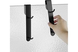 XYUAYAMZ Toalleros De BañO Sin Taladro, Perchero Puerta, Ganchos para Colgar para Cuartos De BañO, Colgador Puerta Apto para Vidrio Sin Marco De 6-12 MM