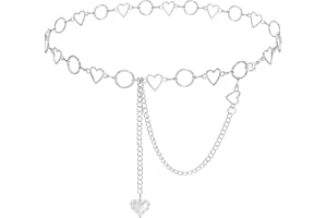 LIUTUFY Metal Waist Chain Women - Love Hearts Pendant Adjustable Chain Belt
