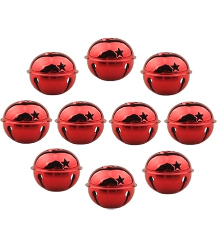 Clochettes Métalliques De Noël Rouges Et Blanches - Lot De 12 Pour Sapin Ou Cadeaux