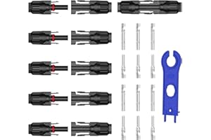 WANGLAISM Stecker Männlich/Weiblich Solarpanel Steckverbinder, 6 Paar Solarpanel Stecker, mit 1Pcs Schraubenschlüssel, Leicht zu Zerlegen und Zusammenzubauen Solarstecker für Photovoltaik Solarkabe(6)