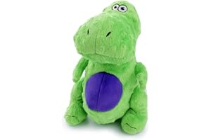 goDog Dinos T-Rex Squeaky Plush Dog Toy, Chew Guard Technology - Green, Large