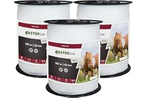 EIDER LANDGERÄTE GMBH Eider FenceGuard Ruban électrique à bande large pour clôture de pâturage, 40 mm de largeur - Fabriqué en Allemagne