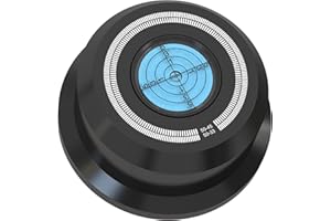 Monosaudio Plattenspieler Disc Record Gewicht, 50Hz Schallplatten Plattenstabilizer Auflagegewicht, 50Hz Plattenklemme LP Disc Stabilizer Drehscheibe mit Wasserwaage für LP-Vinyl Plattenspieler