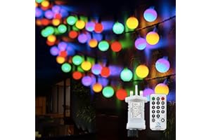 Useber Fairy Lights Plug in Globe String Lights 8 Lighting Modes with Remote Timer Control for Bedroom Garden Wedding Outdoor/Indoor Patio Gazebo Bedroom Party Christmas Decorations (Color)