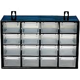 BG Spazio - Clasificador Apilable con 16 Cajones, Plástico, Color Negro