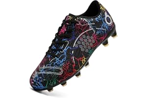 Dhinash Boys' Football Boots Kids Astro Turf Trainers Spikes Football Shoes Girls Cleats Soccer Shoes Junior Sports Shoes Outdoor Athletic Sneakers Unisex