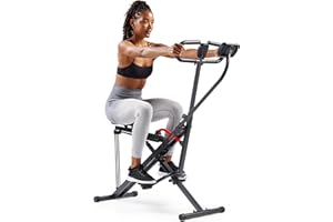Sunny Health & Fitness Smart Upright Row-N-Ride con resistenza regolabile, attrezzatura pieghevole per esercizi domestici per braccia, glutei e gambe, connessione gratuita all'app SunnyFit