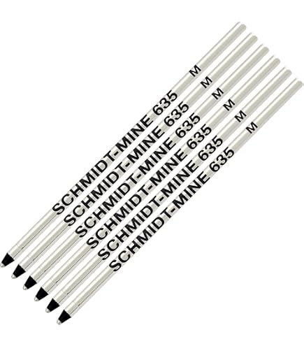 Jaymo Ricambio per Cross 8518 e Schmidt 635 – Misura 67 mm di lunghezza – D (D1) Mini penna a sfera multifunzione standard – 6 nero