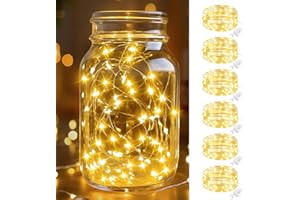‎BTFARM btfarm 2M 20LED Mini Lichterkette mit Batterie Klein, Wasserdicht LED Draht mit Knopfzelle für Weihnachten Hochzeit Party Innen Deko, WarmWeiß