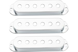 Musiclily 52mm capot micro set en plastique à simple bobinage pour Fender ST Strat Stratocaster Guitare, Chrome (Pack de 3)
