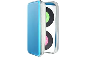 DVSICK Porte-CD/DVD de capacité 96 - Organiseur de voiture en plastique - Rangement DVD de protection (bleu ciel)