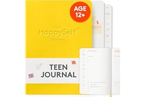 HappySelf The Teen Journal - Un diario para niños mayores de 12 años que fomenta la felicidad y la atención plena, desarrolla hábitos positivos y reduce la ansiedad [Edición inglés] Amarillo