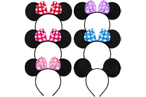 Eterspr 6 Pcs Souris Bandeau, Souris Oreille Bandeau, pour la Mascarade, Fête D'anniversaire, Soirée, Club de Dessin Animé (6 Couleurs)