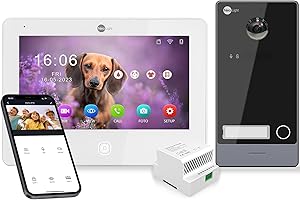 NEO LIGHT Neolight Videocitofono WiFi 2 Fili Kit Monofamiliare Video Citofono Smart con APP Monitor Interno Full HD 7 Pollici Touch Screen Compatibile con Camera IP Telecamera a Colori Full HD