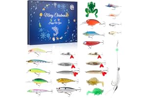 Fiske adventskalender 2024, fiskedrag adventskalender för fiskeälskare vuxna män tonåringar pojkar, 24 dagar jul nedräkning ö