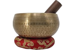 THE ISMA Master Healing Singing Bowl, Meditation Bowl, Nepalese Handmade Bowls with Cushion and Stick (12cm)