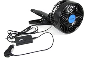 ‎CARPARTS-ONLINE 12Volt Ventilator Lüfter für PKW Auto 15cm für Zigarettenanzünder mit Klemmfuss