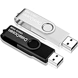 2 Pezzi Pendrive 64GB DataOcean Chiavetta USB 2.0 girevole per archiviazione dati pen drive(64GB Nero, Argento)